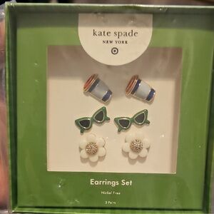 Kate Spade Kids' Earrings Set - Blue, Green, Cream